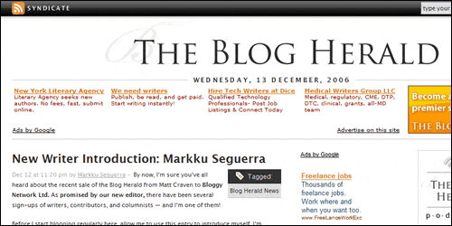 Markku Seguerra @ The Blog Herald
