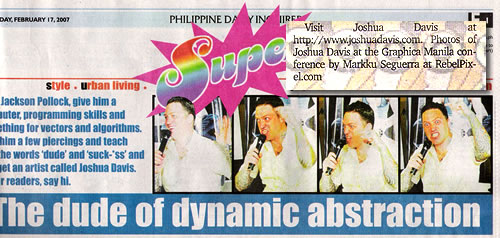 Photo of Joshua Davis published at Inquirer's Super.