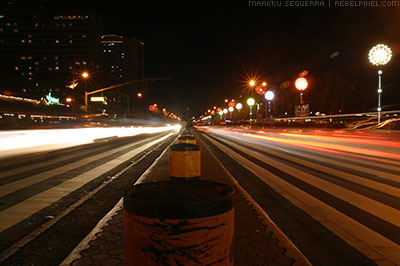 Roxas Boulevard pedestrian crossing.