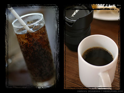 Coke and coffee.